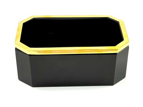 Large Antique Black Opaline Glass Jardiniere