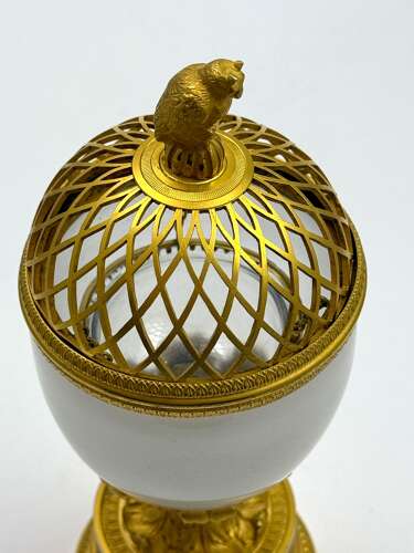 A Fine French Charles X Gilt-Bronze and Crystal Glass Perfume Burner, Circa 1825