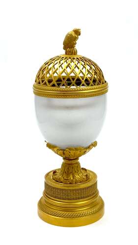 A Fine French Charles X Gilt-Bronze and Crystal Glass Perfume Burner, Circa 1825