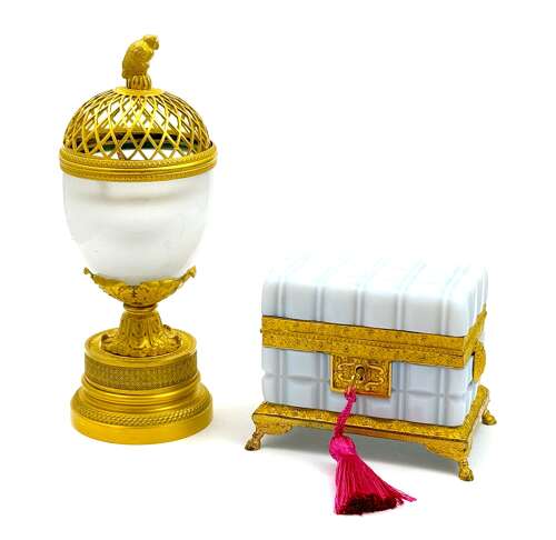 A Fine French Charles X Gilt-Bronze and Crystal Glass Perfume Burner, Circa 1825