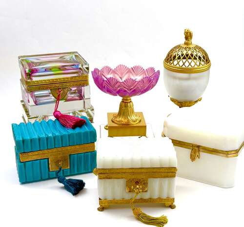 A Fine French Charles X Gilt-Bronze and Crystal Glass Perfume Burner, Circa 1825