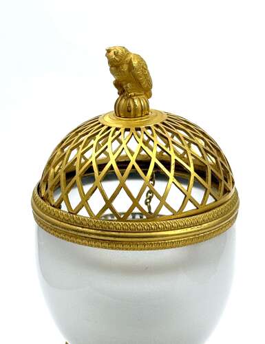 A Fine French Charles X Gilt-Bronze and Crystal Glass Perfume Burner, Circa 1825