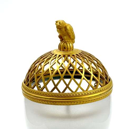 A Fine French Charles X Gilt-Bronze and Crystal Glass Perfume Burner, Circa 1825