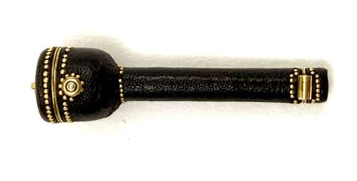 A Rare Antique 18th C Shagreen and Gold Etui, Designed to Hold a Thimble and Needles