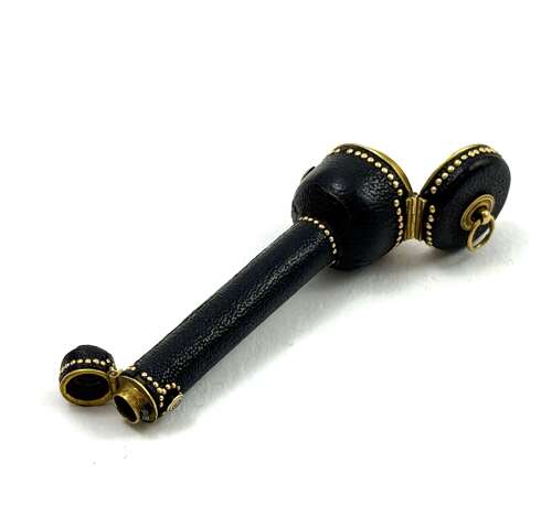 A Rare Antique 18th C Shagreen and Gold Etui, Designed to Hold a Thimble and Needles