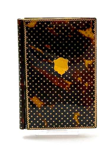 Antique French Tortoiseshell Aide Memoire Note Book Featuring Gold Star Design.