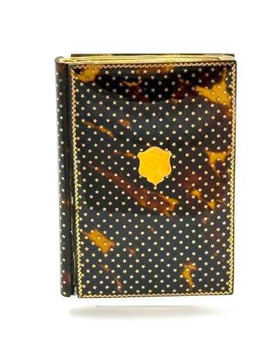 Antique French Tortoiseshell Aide Memoire Note Book Featuring Gold Star Design.