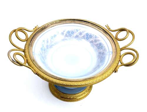 A Fine and Rare Antique Baccarat Charles X Opaline Glass Coupe