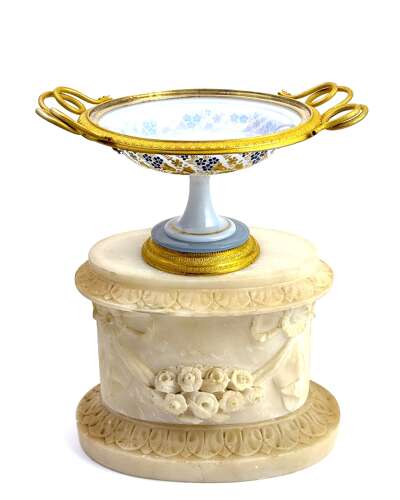 A Fine and Rare Antique Baccarat Charles X Opaline Glass Coupe