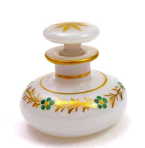 A Fine Antique French Charles X Bulle de Savon Opaline Glass Perfume Bottle