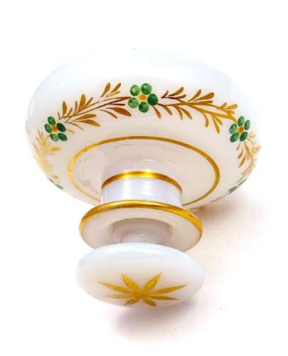 A Fine Antique French Charles X Bulle de Savon Opaline Glass Perfume Bottle