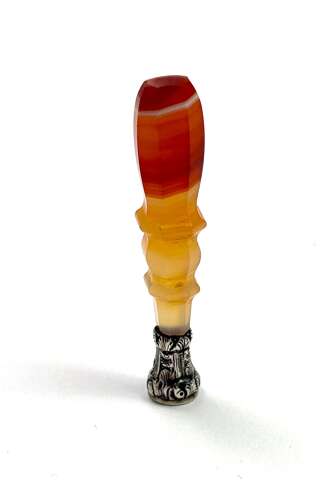 A Fine Antique French Miniature Agate and Silver Wax Seal