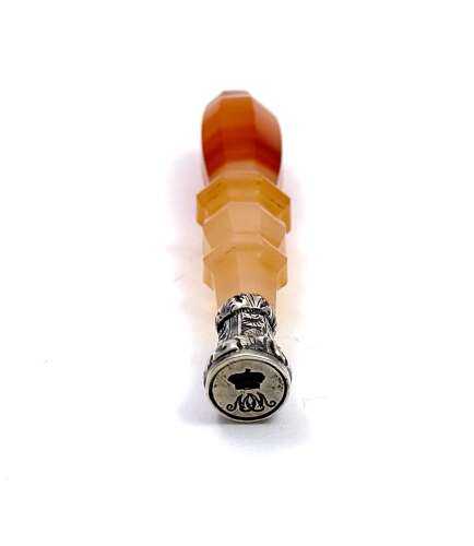 A Fine Antique French Miniature Agate and Silver Wax Seal
