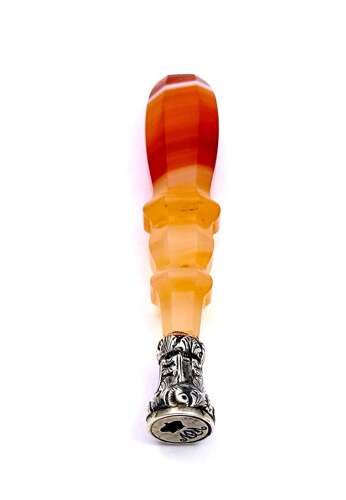 A Fine Antique French Miniature Agate and Silver Wax Seal