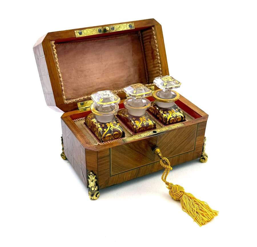 Stunning Antique French Rosewood Perfume Casket