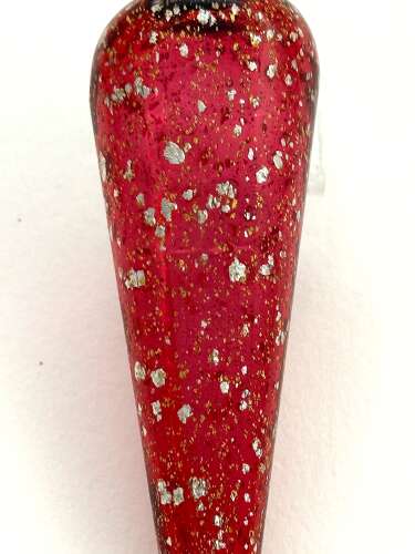 Antique English Ruby Red Aventurine Glass and Silver Mounted Scent Bottle
