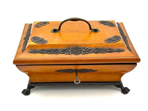 A Fabulous High Quality Sewing Box Complete with Mother of Pearl Sewing Accessories