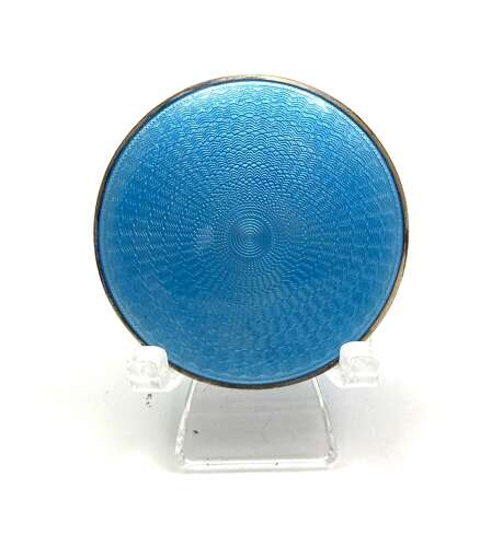 A Fine Antique Silver Compact Centred with a Hand-Painted Floral Bouquet.
