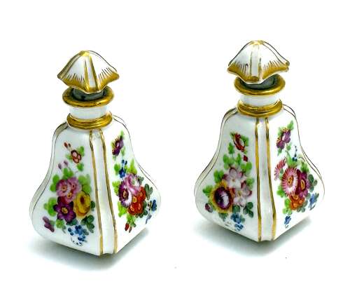 A Fine Antique French Rosewood and Porcelain Perfume Casket