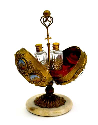 A Highly Decorative Palais Royal Grand Tour Gilt Bronze Egg Perfume Casket.