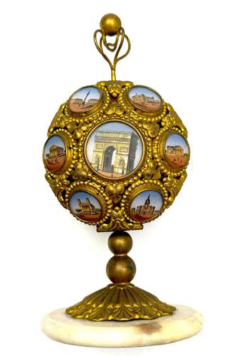 A Highly Decorative Palais Royal Grand Tour Gilt Bronze Egg Perfume Casket.
