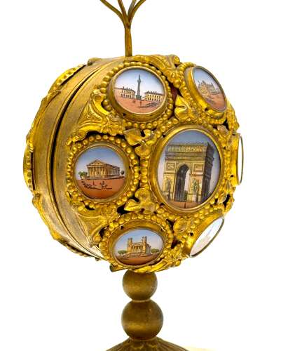 A Highly Decorative Palais Royal Grand Tour Gilt Bronze Egg Perfume Casket.