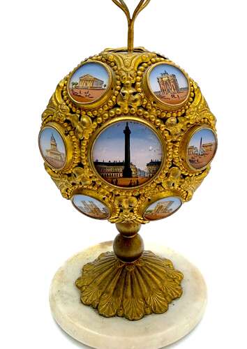 A Highly Decorative Palais Royal Grand Tour Gilt Bronze Egg Perfume Casket.