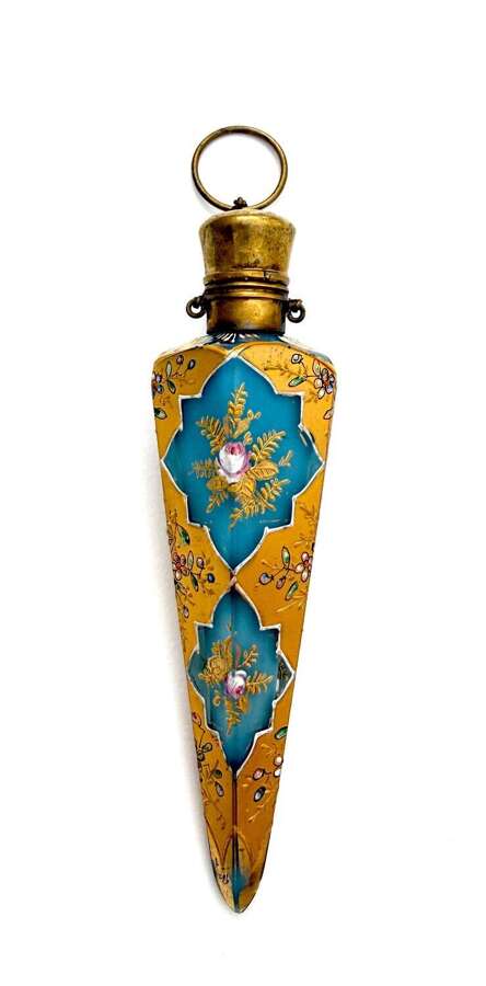 A Fine Bohemian&nbsp;Turquoise Blue Opaline Glass Perfume Bottle&nbsp;Circa 1880