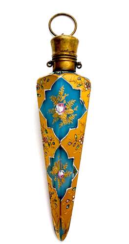A Fine Bohemian Turquoise Blue Opaline Glass Perfume Bottle Circa 1880