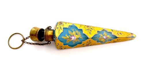 A Fine Bohemian Turquoise Blue Opaline Glass Perfume Bottle Circa 1880