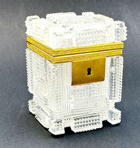 An Elegant Antique Baccarat Charles X Crystal Casket , Circa 1825–1830.