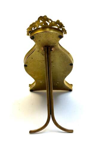 Antique French Doré Bronze and White Marble Pocket Watch Holder
