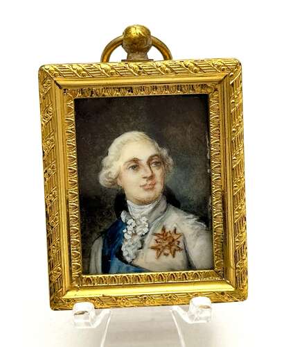 A Pair of French Portrait Miniatures on Ivory, Depicting Marie Antoinette and Louis XVI